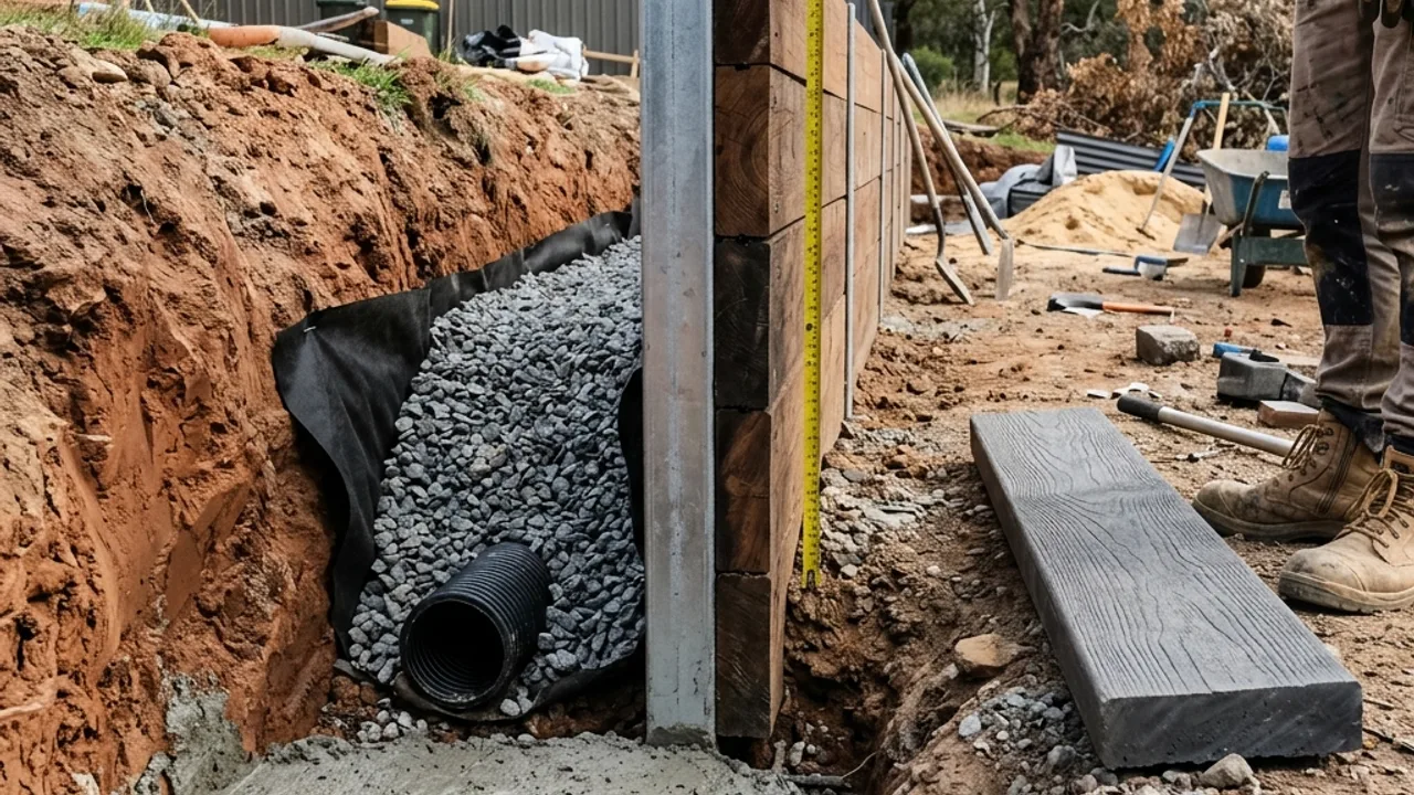 Retaining wall estimating materials on a work table