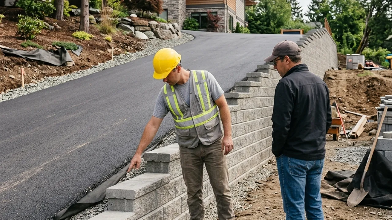 Homeowner talking through Brisbane retaining wall approval questions